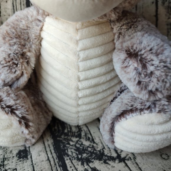 Linzy Monkey Plush Gray Brown Cream Ribbed Corduroy Gold Glitter Eyes 11" new - Picture 3 of 6
